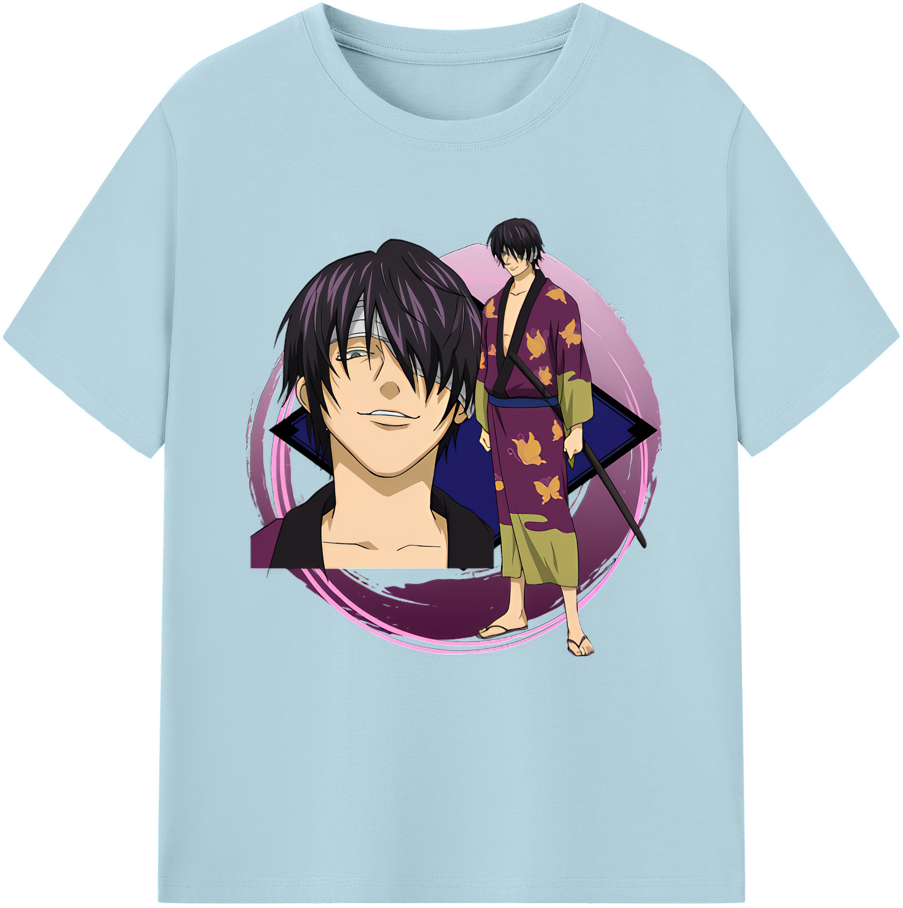 （画像用） ぎんたま 坂田銀時（さかたぎんとき） 神楽 志村新八（しむら しんぱち） GINTAMA Sakata Gintoki Kagura Shimura Shinpachi 綿100％半袖Tシャツ（フロントプリント）